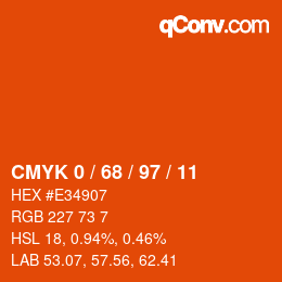 Color code: CMYK 0 / 68 / 97 / 11 | qconv.com