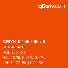 Color code: CMYK 0 / 68 / 98 / 8 | qconv.com