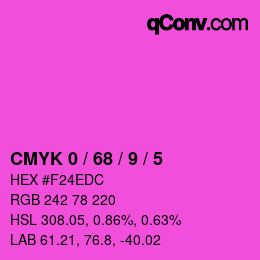 Color code: CMYK 0 / 68 / 9 / 5 | qconv.com