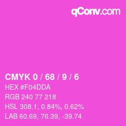 Color code: CMYK 0 / 68 / 9 / 6 | qconv.com