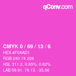 Color code: CMYK 0 / 69 / 13 / 6 | qconv.com