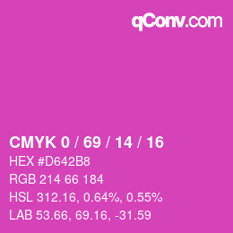 Color code: CMYK 0 / 69 / 14 / 16 | qconv.com