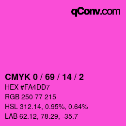 Color code: CMYK 0 / 69 / 14 / 2 | qconv.com