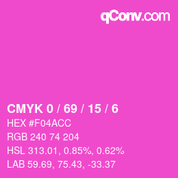 Color code: CMYK 0 / 69 / 15 / 6 | qconv.com