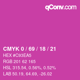 Color code: CMYK 0 / 69 / 18 / 21 | qconv.com