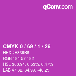 Color code: CMYK 0 / 69 / 1 / 28 | qconv.com