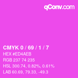 Color code: CMYK 0 / 69 / 1 / 7 | qconv.com