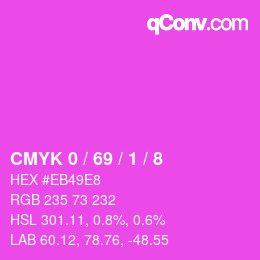 カラーコード: CMYK 0 / 69 / 1 / 8 | qconv.com