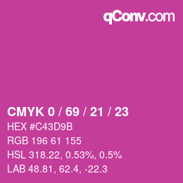 Color code: CMYK 0 / 69 / 21 / 23 | qconv.com