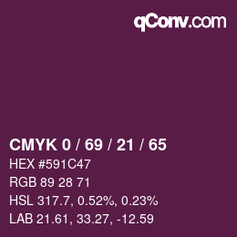 Color code: CMYK 0 / 69 / 21 / 65 | qconv.com