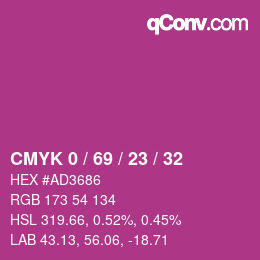Color code: CMYK 0 / 69 / 23 / 32 | qconv.com