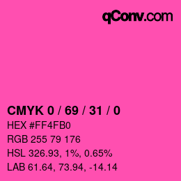 Color code: CMYK 0 / 69 / 31 / 0 | qconv.com