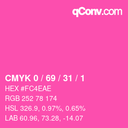 Color code: CMYK 0 / 69 / 31 / 1 | qconv.com