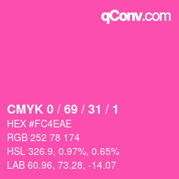 Color code: CMYK 0 / 69 / 31 / 1 | qconv.com