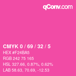 カラーコード: CMYK 0 / 69 / 32 / 5 | qconv.com