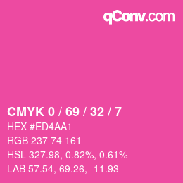 Color code: CMYK 0 / 69 / 32 / 7 | qconv.com