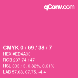 颜色代码: CMYK 0 / 69 / 38 / 7 | qconv.com
