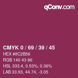 Color code: CMYK 0 / 69 / 39 / 45 | qconv.com