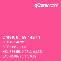 Color code: CMYK 0 / 69 / 42 / 1 | qconv.com