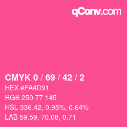 Color code: CMYK 0 / 69 / 42 / 2 | qconv.com