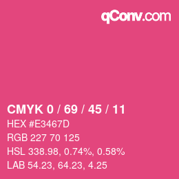 Código de color: CMYK 0 / 69 / 45 / 11 | qconv.com