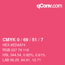 Código de color: CMYK 0 / 69 / 51 / 7 | qconv.com