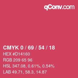 Color code: CMYK 0 / 69 / 54 / 18 | qconv.com