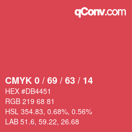 Color code: CMYK 0 / 69 / 63 / 14 | qconv.com