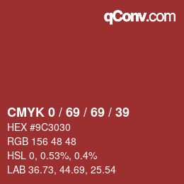 颜色代码: CMYK 0 / 69 / 69 / 39 | qconv.com