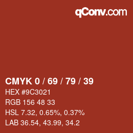Color code: CMYK 0 / 69 / 79 / 39 | qconv.com