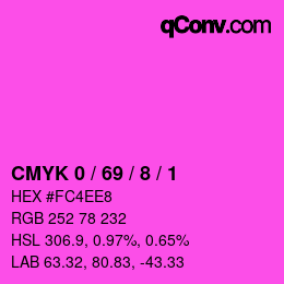 Color code: CMYK 0 / 69 / 8 / 1 | qconv.com