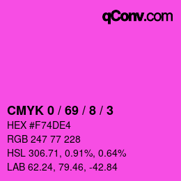 Color code: CMYK 0 / 69 / 8 / 3 | qconv.com