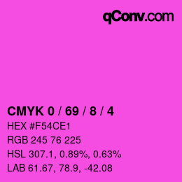 Color code: CMYK 0 / 69 / 8 / 4 | qconv.com