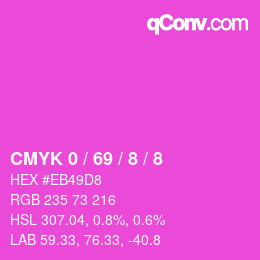 Farbcode: CMYK 0 / 69 / 8 / 8 | qconv.com
