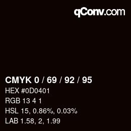 Color code: CMYK 0 / 69 / 92 / 95 | qconv.com