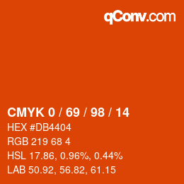 Código de color: CMYK 0 / 69 / 98 / 14 | qconv.com