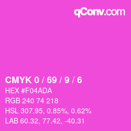 Color code: CMYK 0 / 69 / 9 / 6 | qconv.com