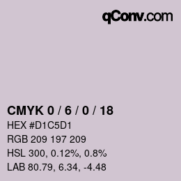 カラーコード: CMYK 0 / 6 / 0 / 18 | qconv.com