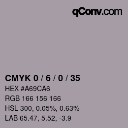 颜色代码: CMYK 0 / 6 / 0 / 35 | qconv.com