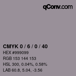 カラーコード: CMYK 0 / 6 / 0 / 40 | qconv.com