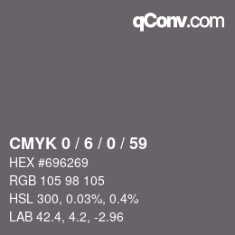 Color code: CMYK 0 / 6 / 0 / 59 | qconv.com