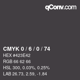 Color code: CMYK 0 / 6 / 0 / 74 | qconv.com