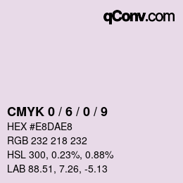 カラーコード: CMYK 0 / 6 / 0 / 9 | qconv.com