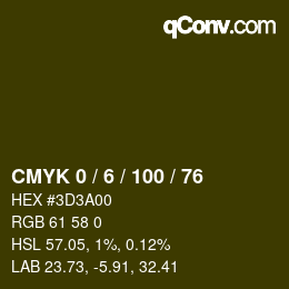 Color code: CMYK 0 / 6 / 100 / 76 | qconv.com