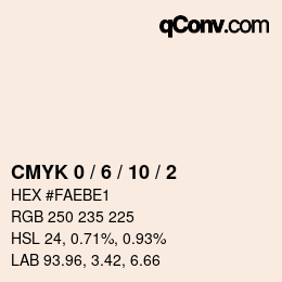 カラーコード: CMYK 0 / 6 / 10 / 2 | qconv.com