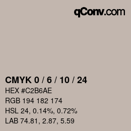 颜色代码: CMYK 0 / 6 / 10 / 24 | qconv.com