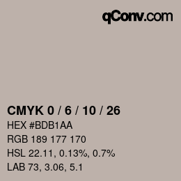 颜色代码: CMYK 0 / 6 / 10 / 26 | qconv.com