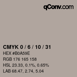 カラーコード: CMYK 0 / 6 / 10 / 31 | qconv.com