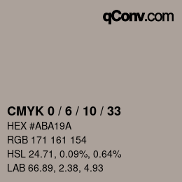 颜色代码: CMYK 0 / 6 / 10 / 33 | qconv.com