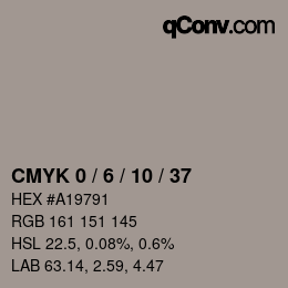 カラーコード: CMYK 0 / 6 / 10 / 37 | qconv.com